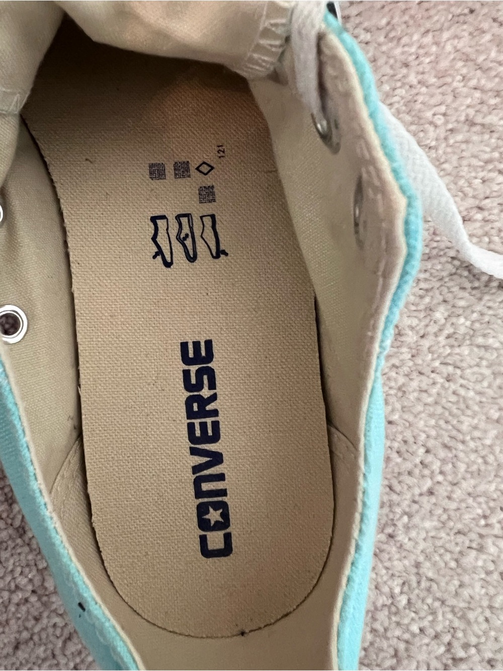 Converse Low Top Sneakers in Aqua Blue with White Accents - Picture 5 of 5